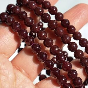 Red Garnet with Star Flash Crystal Stretch Bracelet 7mm